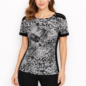 Calvin Klein Black and Gray Women's Top Size L